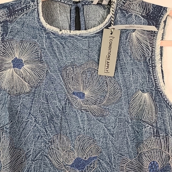 NWT Anthropologie Conditions Apply Sleeveless Adesina Tunic Denim Dress Sz XS - Picture 2 of 10